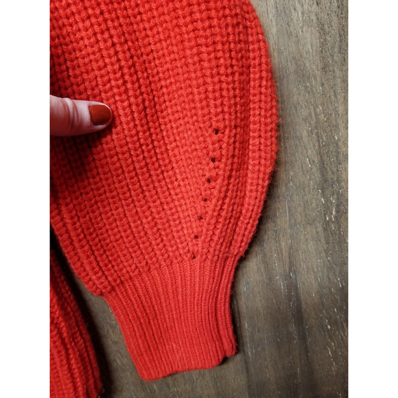 Philosophy Wmns Size M Sweater Long Sleeve Button Detail Oversized Pullover Red - Picture 4 of 8